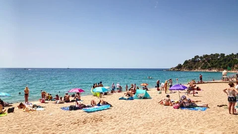 On the beach in Spain Stock Footage 76304198