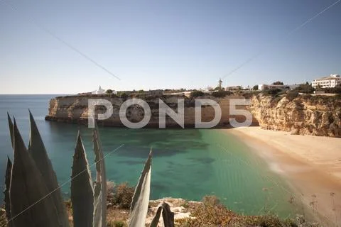 Beach Sra. Rocha, Albufeira, Algarve, Portugal Stock Photos