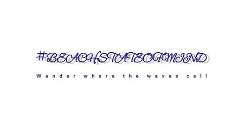BEACH STATE OF MIND white background text mask with clean gray offset shadow Stock Illustration
