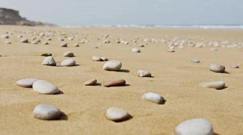 Beach Stone Details 4k Stock Footage 69018812