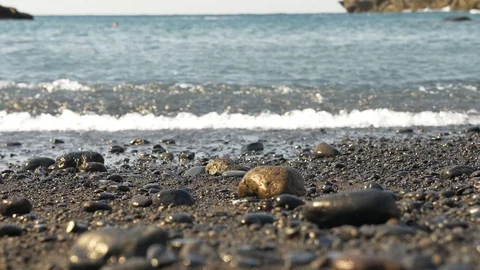 Beach Stones And Waves Harmony Of Nature Slowmotion Stock Footage 104397212
