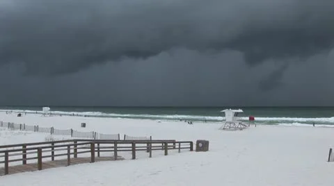 Beach Storm Clouds Stock Footage 12673221