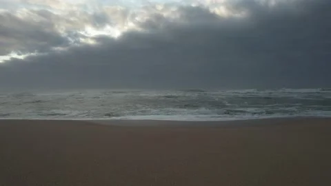 Beach with Storm Clouds Stock Footage 167946231