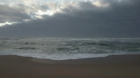 Beach with Storm Clouds Stock Footage 167946364