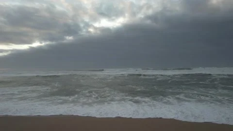 Beach with Storm Clouds Stock Footage 167946415