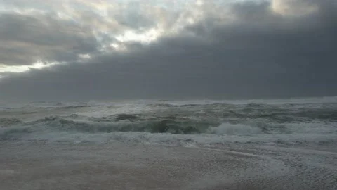 Beach with Storm Clouds Stock Footage 167946446