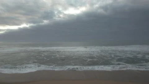 Beach with Storm Clouds Stock Footage 167946512
