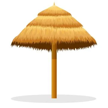 Beach straw umbrella Stock Illustration