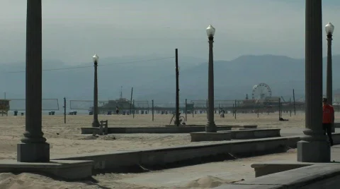 Beach Street Lights Video stock 739440