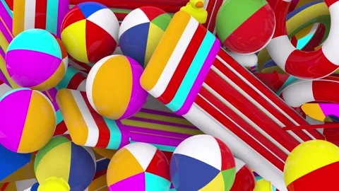 Beach Stuff Transition with transparent (alpha) background Stock Footage 252055837