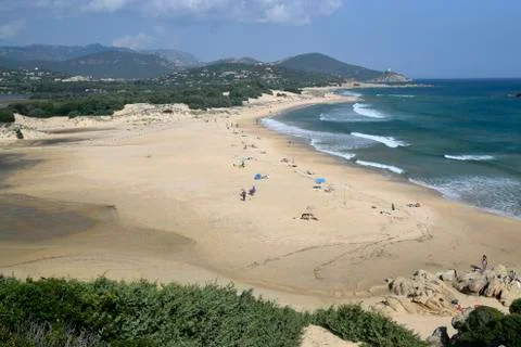 Beach Su Giudeu Stock Photos