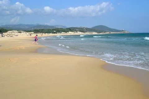 Beach Su Giudeu Stock Photos