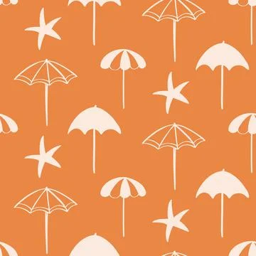 Beach Sumer simple boho seamless pattern Illustrazione stock