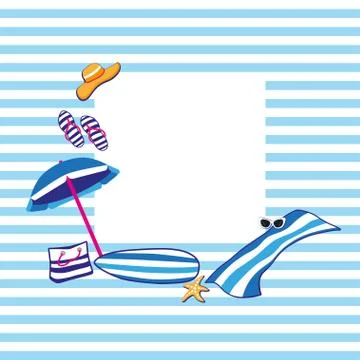 Beach summer accessories Stock Illustration
