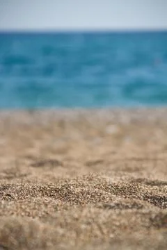 Beach summer background with sand and sea Stock Photos