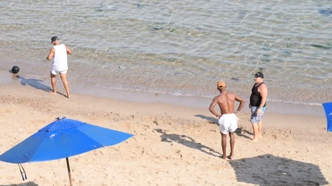 Beach on a summer day Stock Footage 126986540