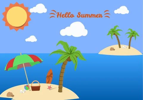 Beach summer Stock Illustration