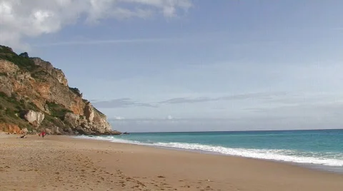 Beach in summer with some people Stock Footage 731139