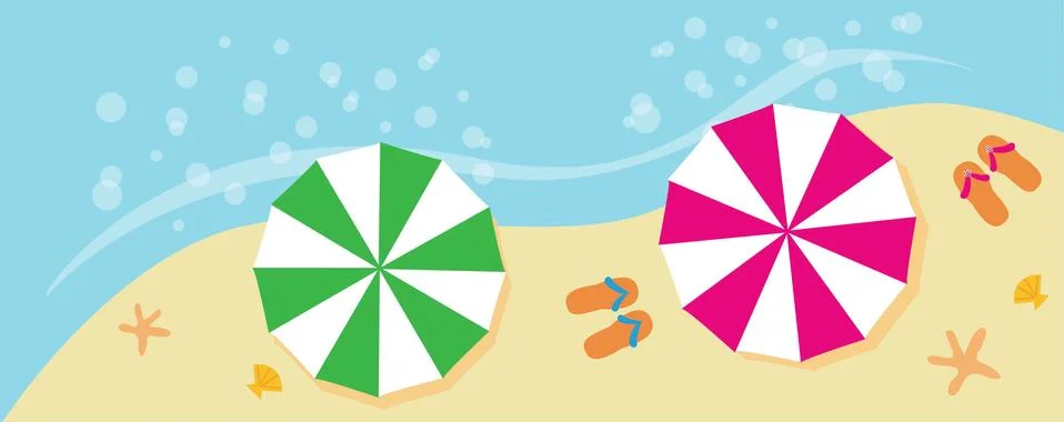 Beach summer sunshine vacation header or banner Illustrazione stock