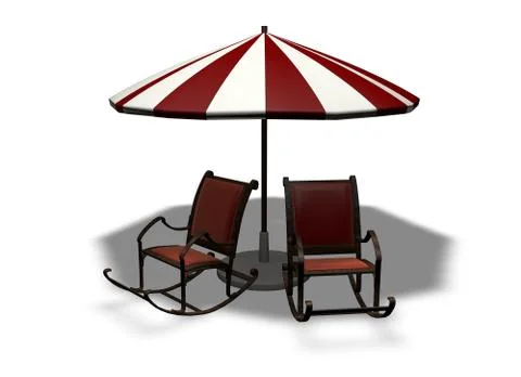 Beach summer umbrella Illustrazione stock