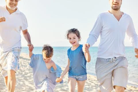 Beach Summer Vacation Generations Stock Photos