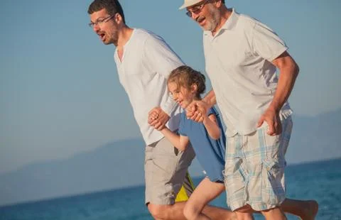 Beach Summer Vacation Generations Stock Photos
