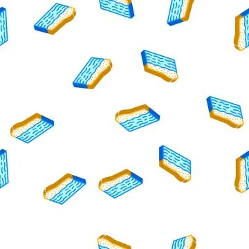 Beach summer vacation isometric icon seamless pattern Stock Illustration