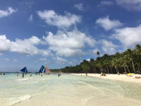 Beach in the sun, Boracay Stock Photos