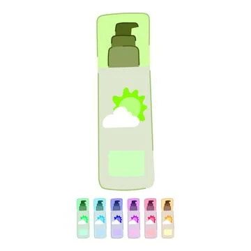 Beach sun cream vector cartoon graphic Stock Illustration
