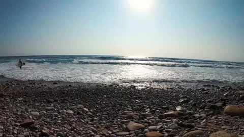 Beach sun surfers waves summer Stock Footage 273501250