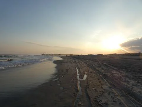 Beach at Sundown Stock Photos