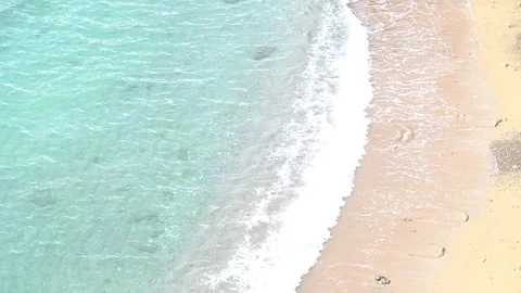 Beach Sunny Day Empty Blue Sea Summer Sky Water Ocean Travel Vacation Stock Footage 83702563
