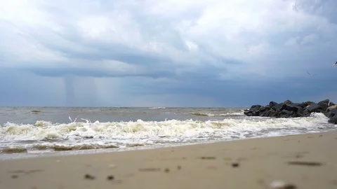 Beach Sunny Day Empty Blue Sea Summer Sky Water Video stock 85151719