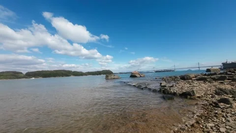 Beach on a sunny day Stock Footage 220428376