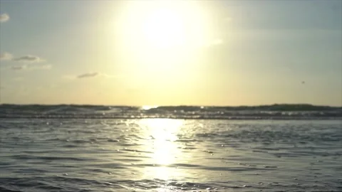 Beach Sunrise Calm Ocean 120fps Stock Footage