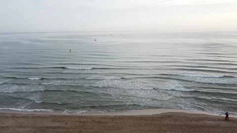 Beach at sunrise from drone view Video stock 171539114