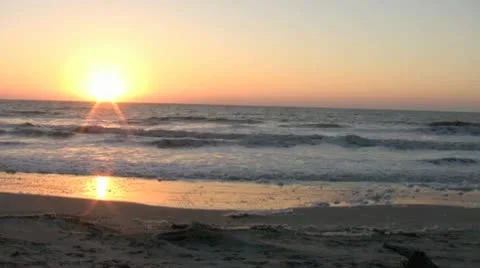 Beach sunrise Stock Footage 9602504