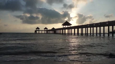 Beach sunrise Stock Footage 54803324