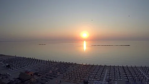 The beach at sunrise Video stock 101178557