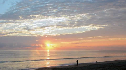 Beach Sunrise Greeting Stock Footage 45592375