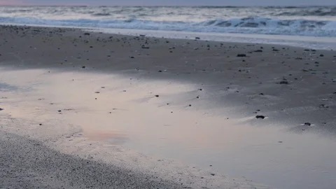 Beach Sunrise over ocean waves Video stock 108734021