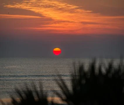 Beach at sunrise Stock Photos