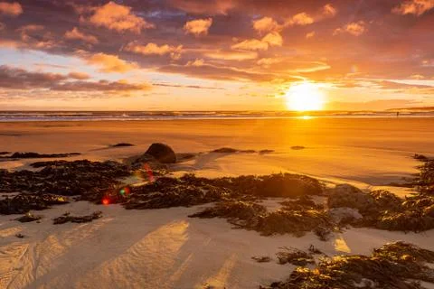 Beach sunrise Stock Photos
