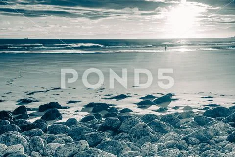 Beach sunrise Stock Photos
