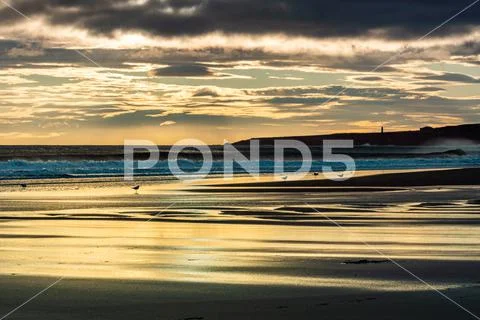Beach sunrise Stock Photos
