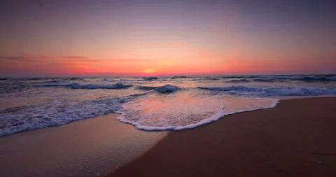 Beach sunrise sunset Stock Footage 140491393