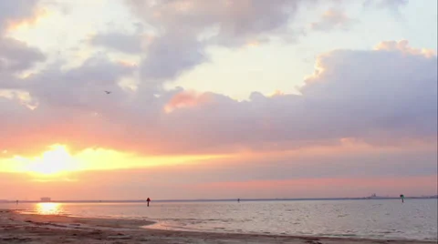Beach sunrise time lapse Video stock 28600728