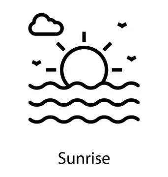 Beach Sunrise Vector Stock Illustration
