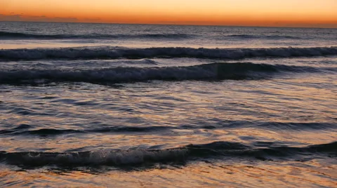Beach Sunrise Waves 4k Stock Footage 46562883