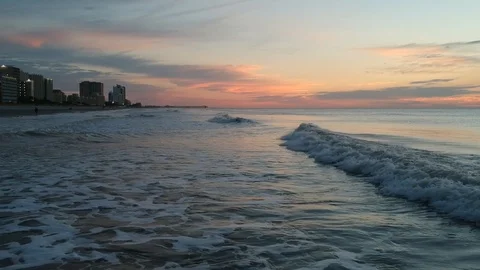 Beach Sunrise Waves Myrtle Beach Coastline Stock Footage 106763465